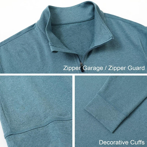 Nuevas llegadas Half Zip Pullover Sudadera para hombre 14 Zip Fleece Hoodies Mock-Neck Sweater Pullover Golf Jumper Sudadera Térmica - Product Image 6