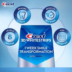 Crest 3D Whitestrips, transformation du sourire en 1 semaine, Whitestrips 3D White, kit de bandes blanchissantes pour les dents, 14 traitements - Product Image 4