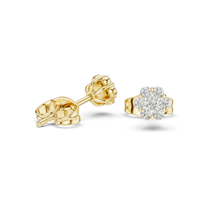 Pendientes de Flor con Diamantes de Laboratorio, 0.194 CT, Claridad VVS-VS EF, Oro de 18KT, 14KT, 10KT y Plata 925, Oro Rosa, Amarillo y Blanco - Product Image 4
