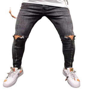 Pantalones vaqueros ajustados de color liso para hombre, Pantalones vaqueros de la mejor calidad con tarifa al por mayor para hombre - Product Image 4