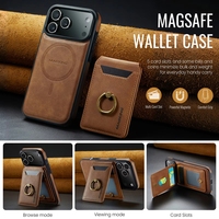 Étui portefeuille en similicuir avec fentes pour cartes et support pour iPhone 18 17 Pro Max 16 Plus, compatible avec la recharge magnétique sans fil