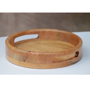 Mango Wood Unique Design Handle Wood Serving Tray Wholesale Manufacturer Customized Design Printed Wooden Serving Tray - Product Image 2