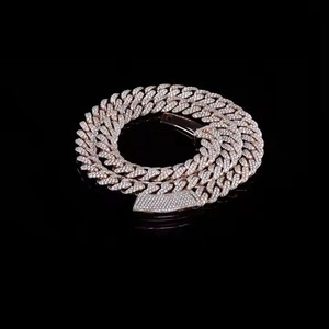 สร้อยคอเพชรโมอิสซาไนท์ทรงกลมสไตล์บาแกตสีเงินดีไซน์ล่าสุดเครื่องประดับสุดหรูสีเหลืองทองวัสดุหลักสำหรับคอลเลกชัน - Product Image 1