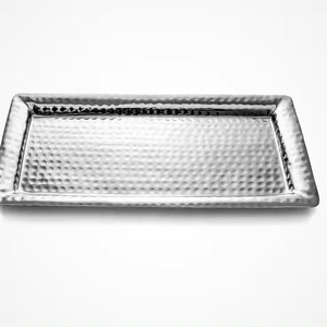 Bandeja de metal rectangular de acero inoxidable 201 al por mayor para uso en restaurante y cocina, bandeja para servir comida para cantina - Product Image 5