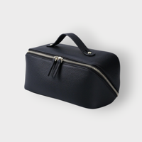 Nouvelle Trousse de Toilette de Voyage Haut de Gamme en Cuir Véritable Rétro, Capacité Moyenne, Étanche, Portable, avec Poignée Souple pour Cosmétiques