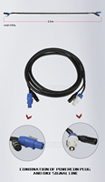 SHEHDS Professional 3 Pin Powercon Dmx Combo Cable Combi Powercon Stage Lighting 2 3 3.5m Cordon d'alimentation Plus Signal Line XLR Cable