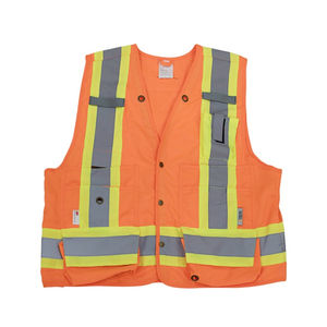 Gilet de sécurité en polyester orange d'approvisionnement d'usine respirant et imperméable en gros option bon marché pour une meilleure visibilité - Product Image 2