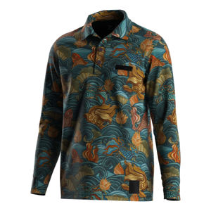 Camiseta informal de sublimación OEM Odm para hombre, camiseta de manga larga de alta calidad, camiseta Polo de Golf al por mayor, fibra de poliéster - Product Image 1