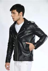 แจ็กเก็ตหนังสำหรับผู้ชายให้ความอบอุ่นในฤดูหนาวแจ็กเก็ตแขนยาวสำหรับผู้ชายสวมใส่สบายมีสไตล์ - Product Image 2