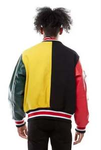 Haute qualité Letterman Varsity vestes corps en laine manches en cuir véritable grande taille manteau Varsity veste pour hommes - Product Image 5