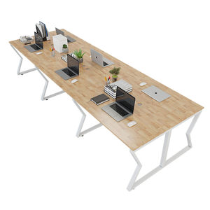 MConcept HBMC016 6-Piece Cluster <b>Desk</b> 360x120 <b>Foldable</b> <b>Office</b> <b>Desks</b> Steel Legs Wooden Iron for School <b>Office</b> Hospital Apartment - Product Image 1