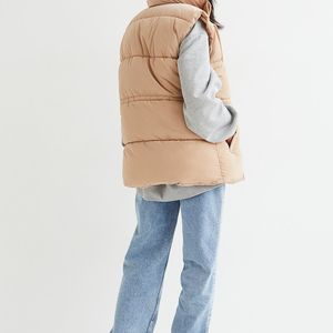 Suministro de fábrica, chaleco acolchado ligero de diseño personalizado con cremallera, stock listo para adultos para chaqueta al aire libre, chaleco de algodón con perlas - Product Image 3