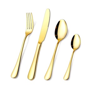 Métal Argent 24 Pcs Rose Mat Or Dîner Couteau Cuillères et Fourchette Couverts Ensemble de Couverts en Acier Inoxydable - Product Image 2