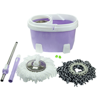 Balai serpillère magique avec tampon microfibre et seau rotatif 360/360, pour le nettoyage des sols