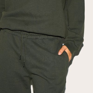 Femmes Vert Olive Pull Survêtement Ensemble Casual Loose Fit Lounge Wear Femmes Meilleur Tissu Coton Polaire Survêtement - Product Image 5