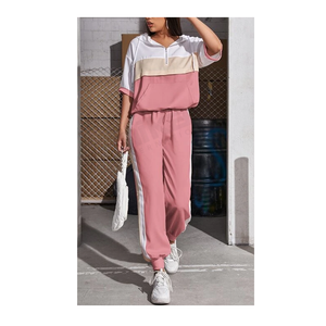 Survêtement à manches longues de couleur unie pour femme, ensemble deux pièces, pantalon, nouvelle mode 2022 - Product Image 6