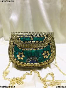 Handmade Designer Metal Mosaic Ladies <b>Clutch</b> <b>Bag</b> - Product Image 3