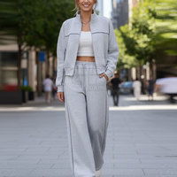 Ensemble deux pièces surdimensionné pour femmes, tenue tendance de la rue, avec un ajustement confortable, ensemble deux pièces surdimensionné tendance