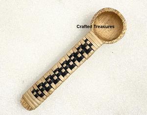 New Arrival Wooden small spoons Scoops Spices With Rattan Woven Design Handle Measuring Spoons Housewarming <b>Kitchen</b> utensils - Product Image 4