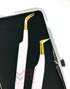 Nouveauté Pince à épiler professionnelle personnalisée pour cils Or blanc Acier inoxydable Pince à épiler lisse pour cils - Product Image 6