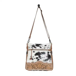 Nueva llegada pelo de vaca mujer corto clásico Sling Bag estilo Vintage fresco Animal estampado lienzo forro Venta caliente - Product Image 5