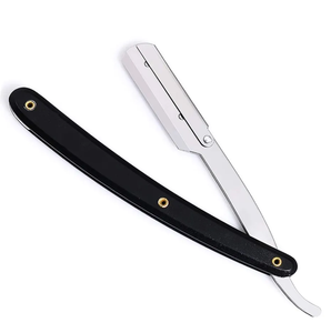 Maquinilla de afeitar recta Cuchillas de afeitar de un solo filo Mango de madera ligero Maquinilla de afeitar de garganta cortada para peluquero - Product Image 4