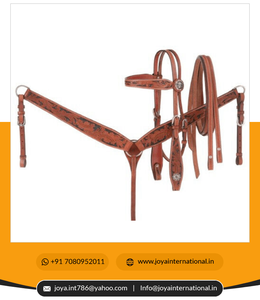 2022 Offre Spéciale Western Bridle Classic Oak Leaf Headstall usiné, ensemble de collier de poitrine avec incrustation noire Horse Tack smart - Product Image 4