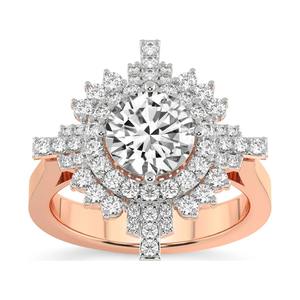 แหวนหมั้นเพชรแบบเพชรสำหรับผู้หญิงแหวนหมั้นเพชรเม็ดกลม2.2ct โตเป็นสาวแสงแดดส่องประกายในห้องปฏิบัติการปรับแต่งได้ตามต้องการเทียบกับความชัดเจนสีทอง14K สำหรับผู้หญิง - Product Image 1