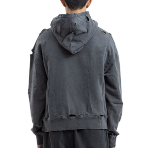 Sweats à capuche légers d'hiver décontractés en coton mélangé pour hommes Séchage rapide Basics Respirant Distressed Design Impression numérique - Product Image 5