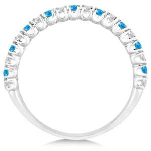 Anillo de Compromiso o Aniversario de Topacio Azul y Diamantes en Oro Blanco de 14k con Diamante de 0.50ct - Product Image 3