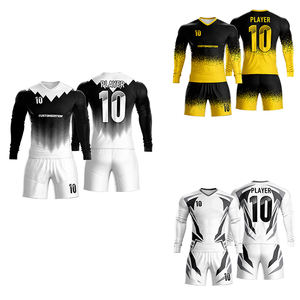 Uniformes de fútbol de manga larga personalizados para hombre, nuevo diseño, camiseta de fútbol de poliéster, conjuntos de ropa de fútbol personalizados - Product Image 2
