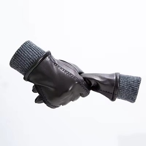 Guantes de invierno unisex personalizados, nueva piel de oveja de vaca auténtica, protección UV, guantes de ciclo de conducción para caballeros para mujer, táctil - Product Image 4