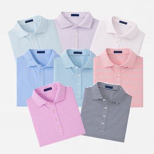 Logo personnalisé Luxe 88% Polyester 12% Spandex Haute Qualité Sublimation Rayé Sport Golf Wear Corporate Men t Shirt Golf Shirt - Product Image 1