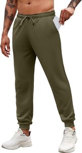 กางเกงกีฬาผ้าฝ้ายน้ำหนักเบามีกระเป๋าระบายอากาศ, กางเกงวอร์มเอวกลางมีกระเป๋าสำหรับเข้ายิมออกกำลังกายลำลองวิ่งตรง - Product Image 2