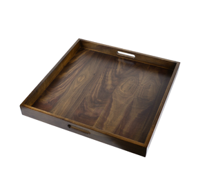 Bandeja de madera maciza de Acacia negra cuadrada natural, bandeja otomana de diseño bonito, hecha en Vietnam, venta al por mayor - Product Image 4