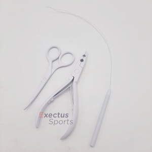 White Stainless Steel High Quality Hair Extension <b>Pliers</b> Tools Kit <b>Set</b> With Clips, Needle, Scissor and Tape in <b>plier</b> - Product Image 5