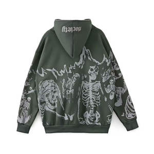 Sudadera con capucha con cremallera de cara completa hecha a medida nueva al por mayor forro polar de calidad superior invierno sólido logotipo bordado transpirable rápido - Product Image 6