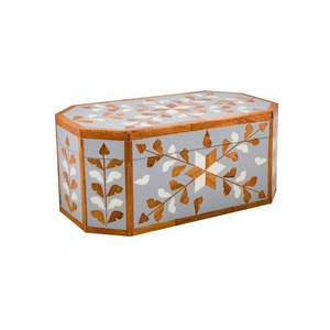 Boîte à chocolat en marbre blanc avec incrustation de nacre, boîte traditionnelle pour le ramadan, l'Aïd et les bijoux, cadeaux pour femmes, cadeaux - Product Image 4