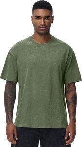 Streetwear T-shirt décontracté 100% coton solide motif avant Logo coupe ample tissu tricoté - Product Image 4