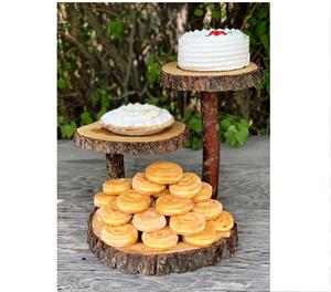 White & Brown Color Top 3-Tier Modern Wooden round Cake Stand Detachable Professional and Romantic Handmade - Product Image 6