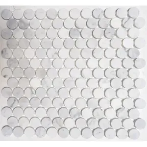 Matte Carrara หินอ่อนเพนนีกระเบื้องปูพื้นผนังกระเบื้องพอร์ซเลนการออกแบบที่ทันสมัยสำหรับห้องครัวห้องน้ำโรงแรมการตกแต่งภายในของตกแต่ง - Product Image 1