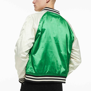 Chaqueta Bomber Reversible Personalizada para Hombre, Bordada, Satén, Estilo Béisbol, 100% Poliéster, Cortavientos, Talla Grande, Precio Económico para Invierno - Product Image 4