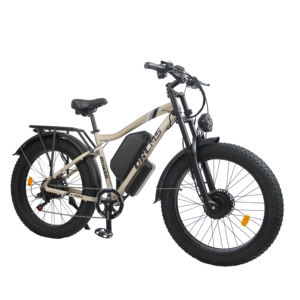 Bicicleta eléctrica urbana de 26 pulgadas con llantas gruesas, batería de litio de 52V 25AH, motor dual, suspensión dual y cuerpo de aleación de aluminio. - Product Image 4