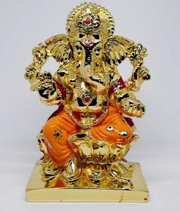 Artisanat Jai Shree Krishna, idole du Seigneur Ganesha en acier inoxydable coloré, fait à la main, durable, écologique, décoration artistique pour la maison, salon - Product Image 2