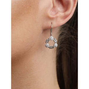 NOVAMART Fine Premium 925 Sterling Silver Drop <b>Earrings</b> for Women Girls Gold Water Flower Pattern Weddings Featuring <b>Opal</b> Pearl - Product Image 6