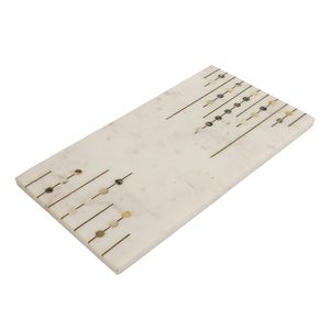 Plateau de service rectangulaire de luxe en marbre naturel écologique, service sûr pour les mariages, les fêtes et la décoration intérieure - Product Image 3