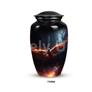 Grande urne funéraire noire en aluminium pour adultes pour cendres humaines Urne funéraire décorative pleine grandeur avec couvercle et sac gratuit - Product Image 5