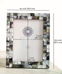 Marco de fotos de nácar de Color negro natural de lujo-Chipset de fregona negra hecho a mano en marcos de metal para una decoración elegante - Product Image 5