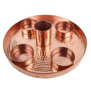 Ensemble de dîner en cuivre de haute qualité en gros grand ensemble de dîner 4 bols verre et cuillère artisanat de design de luxe - Product Image 3