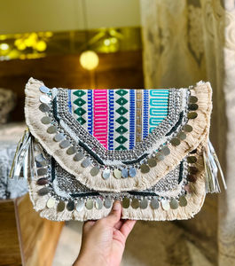 Luxury Crafts Banjara Handbag Embroidered Tribal Banjara Clutch Evening <b>Bag</b> Banjara Handbag With Mirror Work - Product Image 2